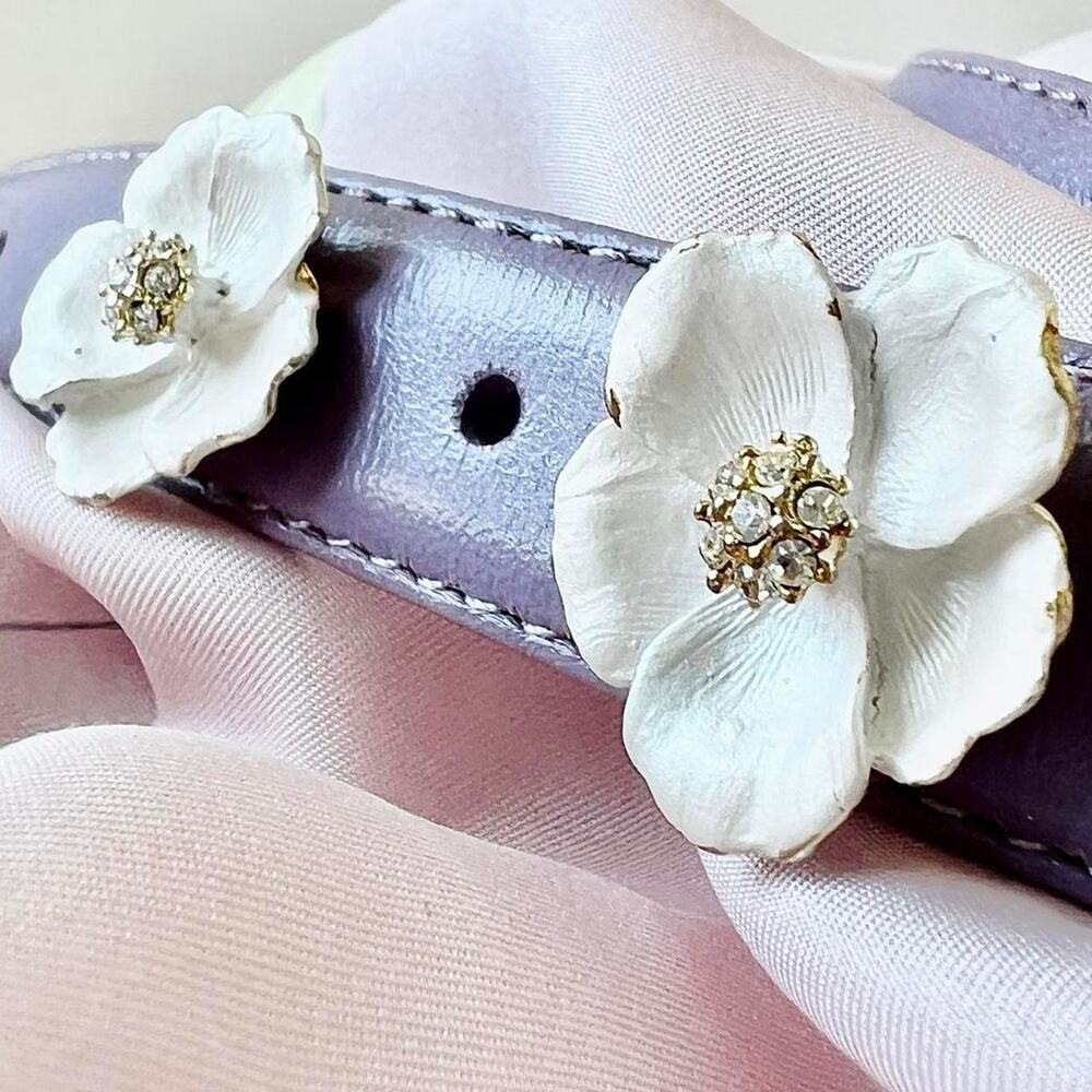 Vintage Enamel Flower Earrings with Rhinestone Center Floral Glam